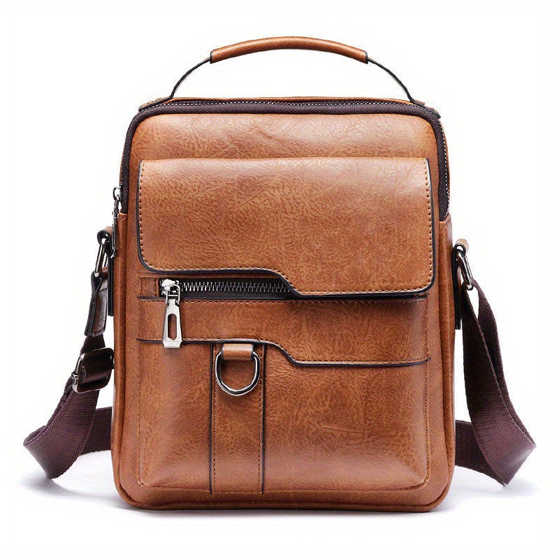 Sarah Express Structured Men's Crossbody Messenger Travel Bag Brown