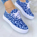 Sarah Express Printed Canvas Lace-Up Platform Sneakers Flower blue