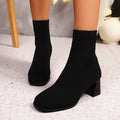 Sarah Express Knitted Ankle Sock Boots Slip-On Black
