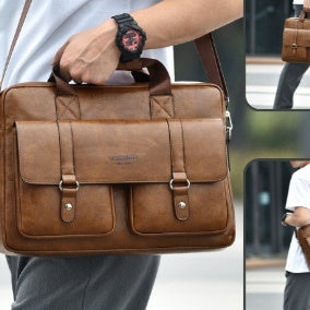 Sarah Express Men's Business Large-Capacity Waterproof Briefcase