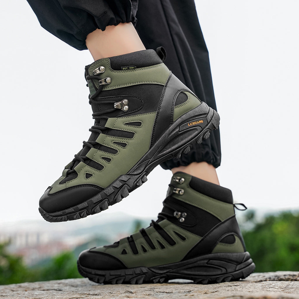 Sarah Express High-Top Lace-Up Boots Square Heel