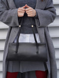 Sarah Express Retro Chic Horizontal Shoulder Work Bag Black