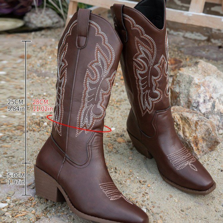 Women's Hollow-Out Chunky Heel Boots – heel profile alternate view