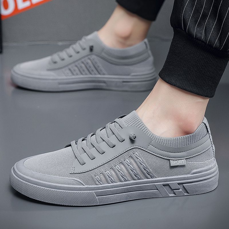 Sarah Express Men's Casual Low-Top Mesh Skate Shoes Gray