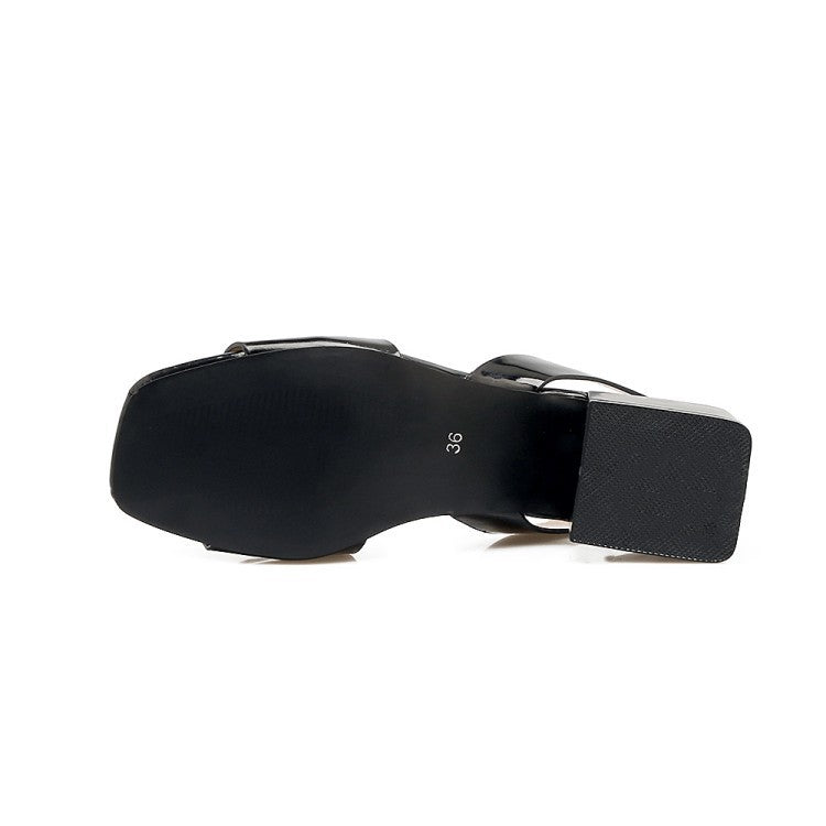 Sarah Express Decorative Platform Sandals with Chunky Heel