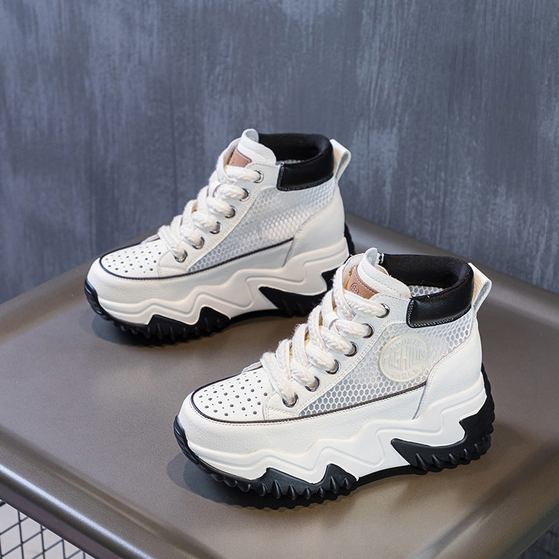 Sarah Express High-Top Wedge Sneakers with Perforated Detail
