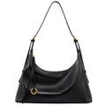 Sarah Express Structured Full-Grain Leather Shoulder Bag Black 35x11x21CM