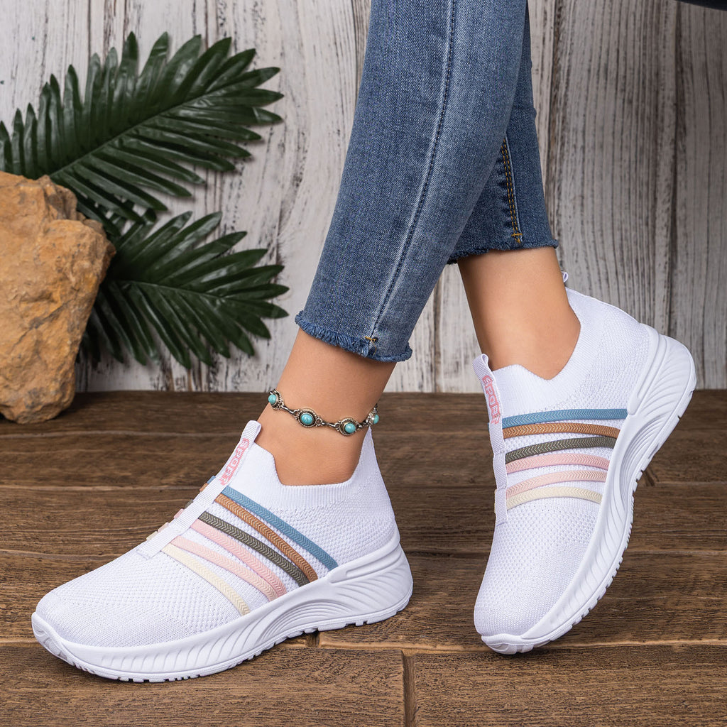 Sarah Express Breathable Flyknit Slip-On Casual Sneakers