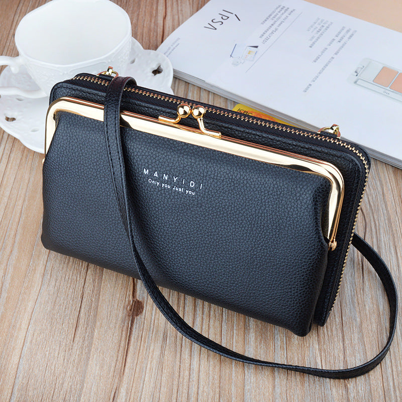 Sarah Express Lychee Pattern Lock Crossbody Phone Bag