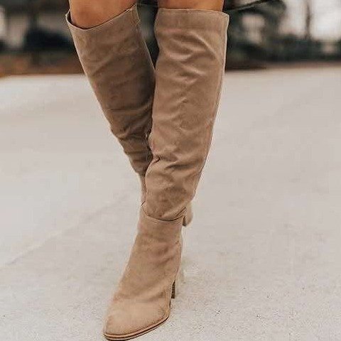 Sarah Express Chunky Heel Thigh-High Boots for Women