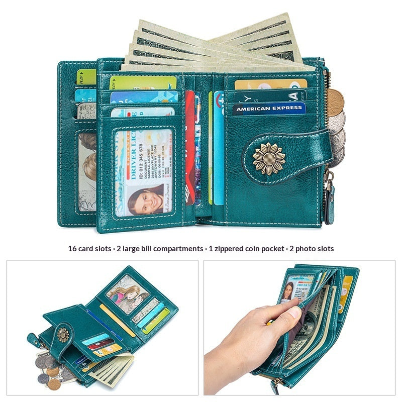 Sarah Express RFID Blocking Genuine Leather Card Wallet