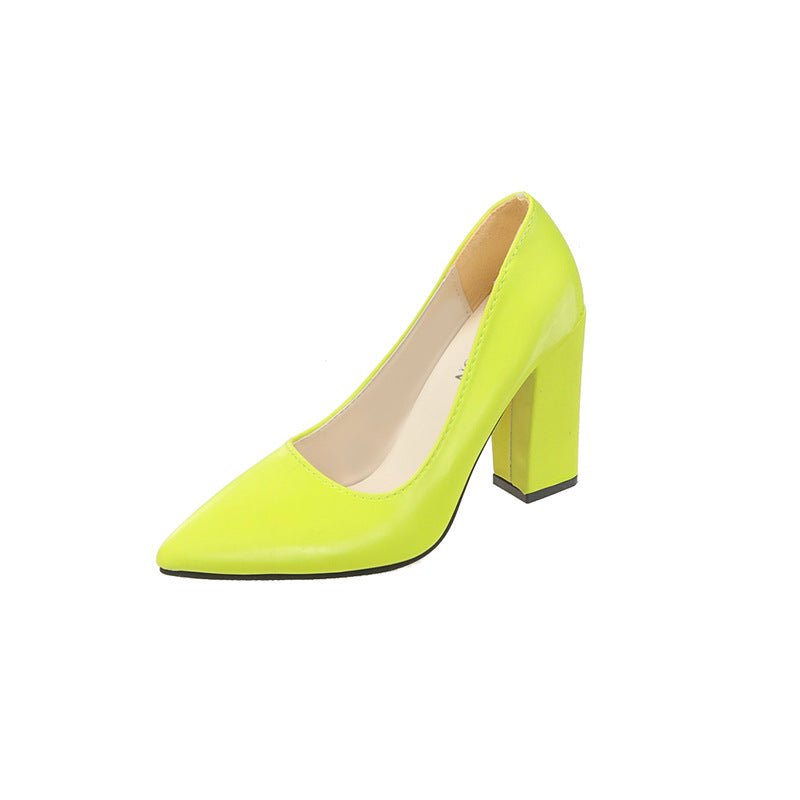 Sarah Express Pointed-Toe Chunky Block Heel Pumps Light Green
