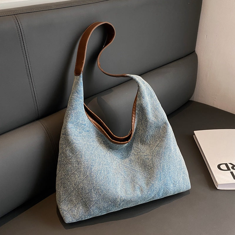 Sarah Express Denim Canvas Bucket Shoulder Bag