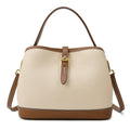 Sarah Express Lychee Pattern Contrast Color Messenger Bag Beige