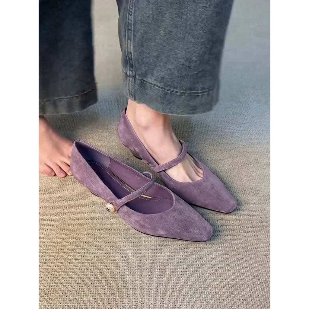 Sarah Express Pointed Toe Slingback Mary Jane Shoes Purple