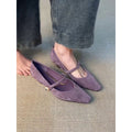 Sarah Express Pointed Toe Slingback Mary Jane Shoes Purple