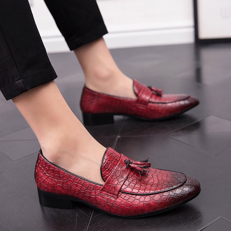 Sarah Express Men's Pointed-Toe Tassel Dress Shoes