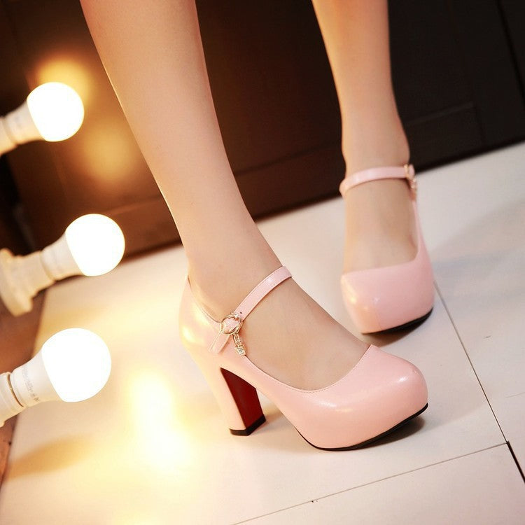 Sarah Express Chunky Platform Round Toe Dress Pumps