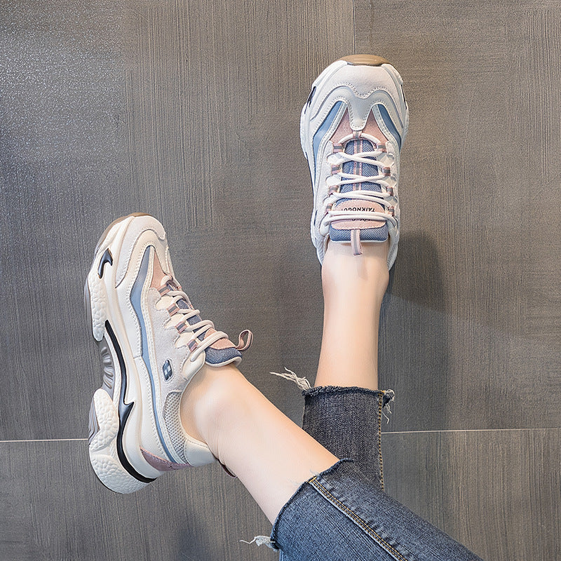 Sarah Express Retro Platform Sneakers with Breathable Finish