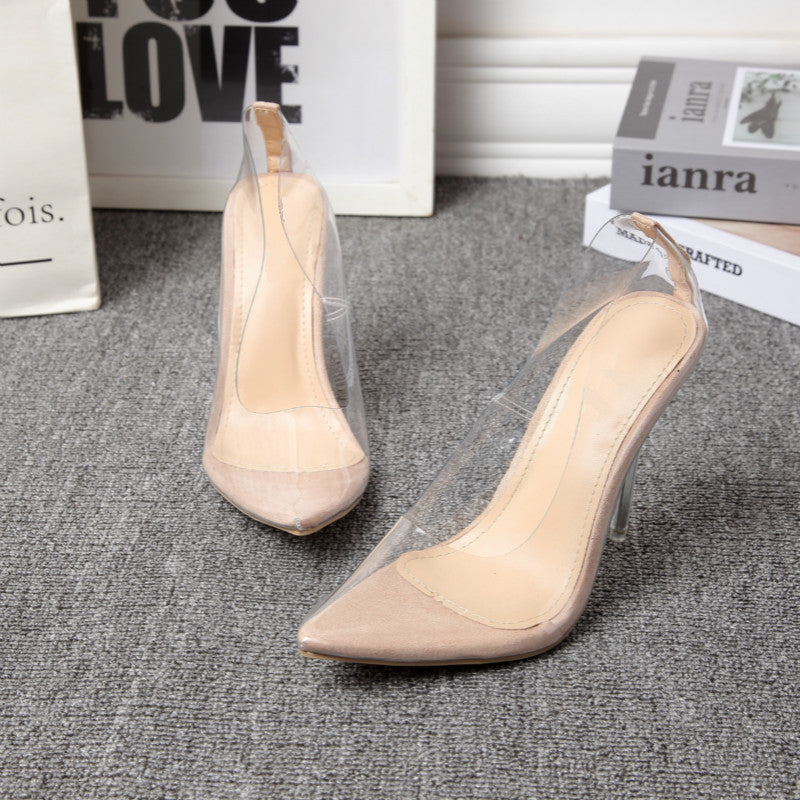 Sarah Express Transparent Pointed Toe Stiletto Pumps
