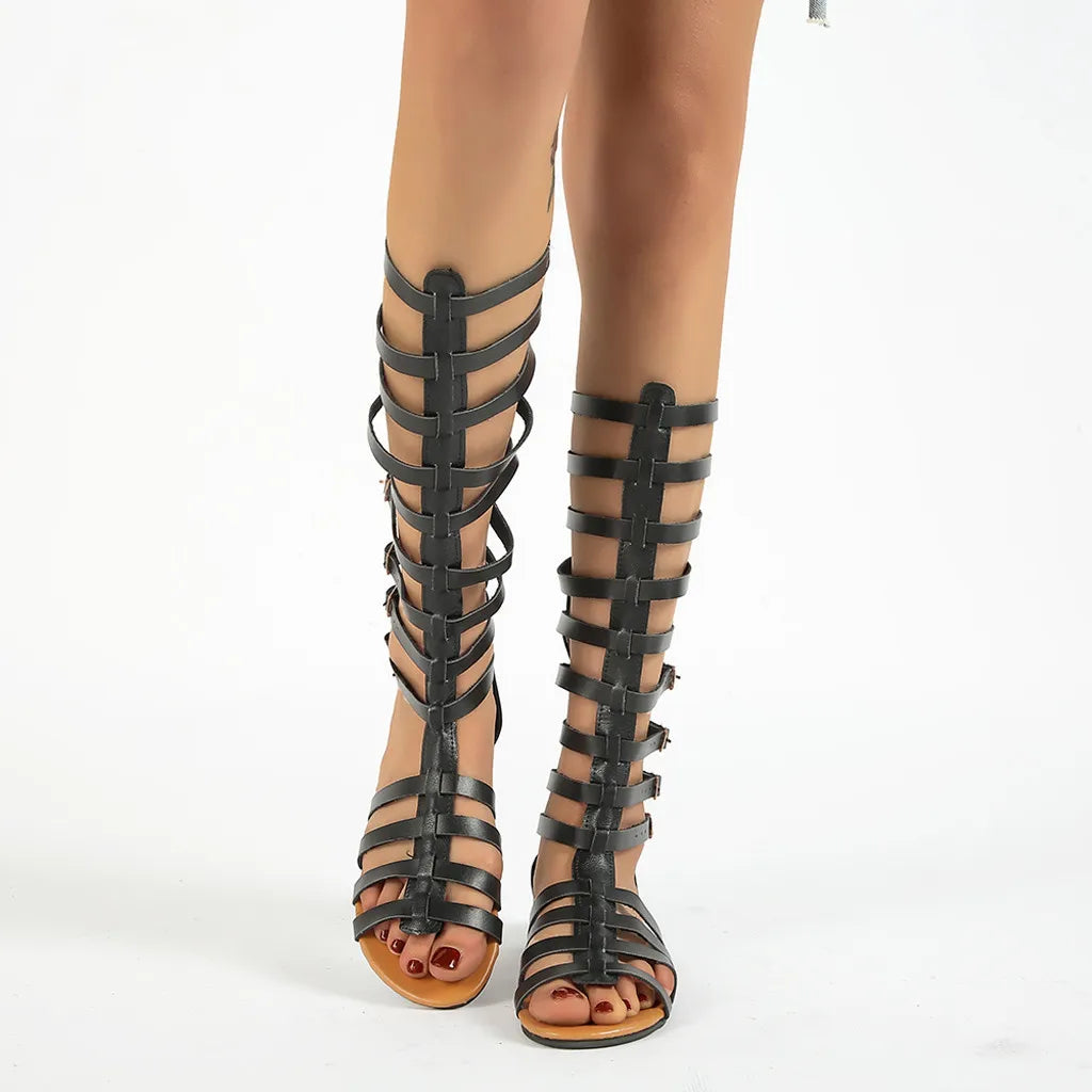 Sarah Express Gladiator Knee High Flat Sandals
