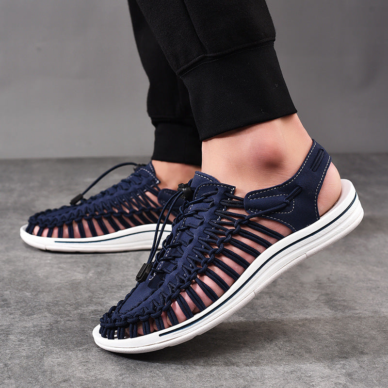 Sarah Express Woven Drawstring Elastic Summer Sandals
