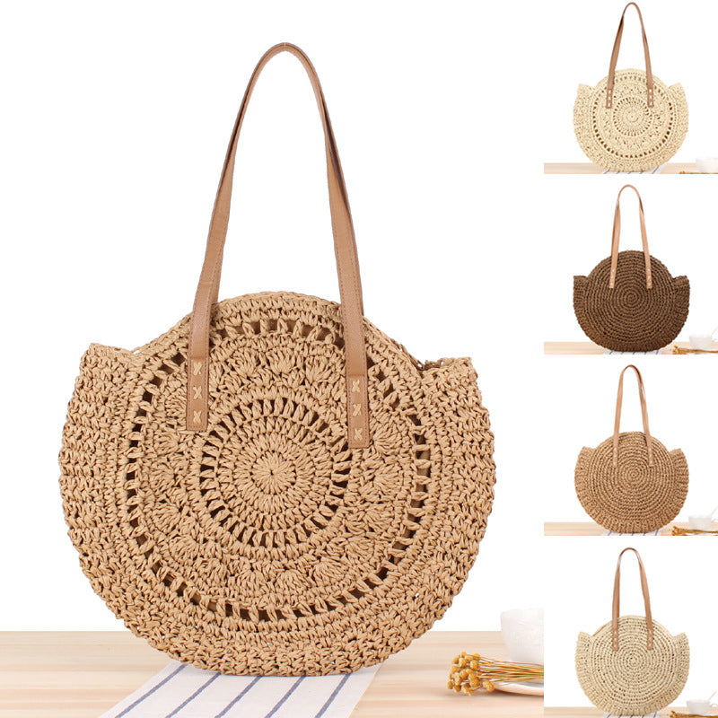 Sarah Express Woven Straw Round Shoulder Handbag