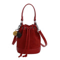 Sarah Express Drawstring Bucket Bag with Adjustable Strap West Red