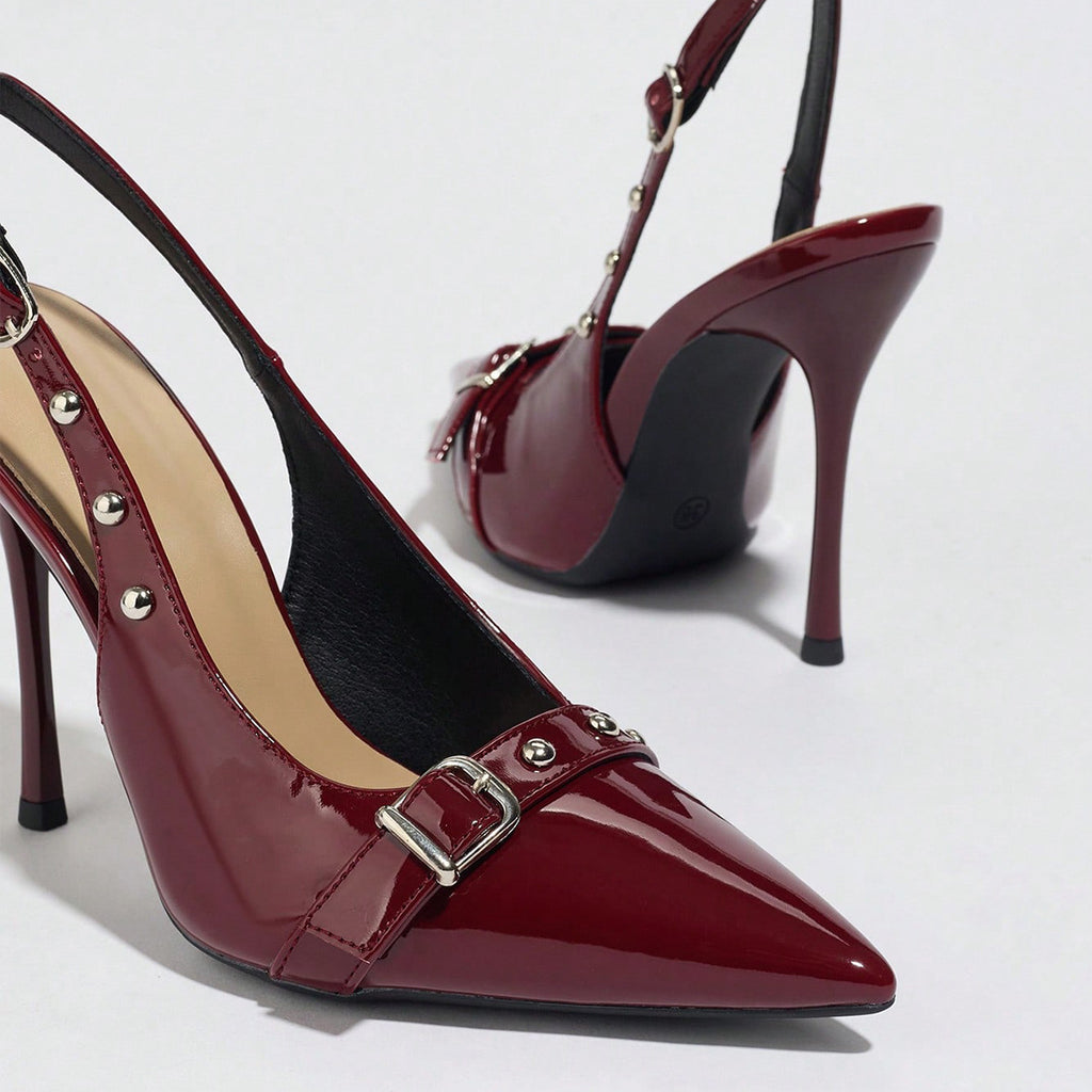 Sarah Express Pointed-Toe Stiletto Heels with Rivet Detail