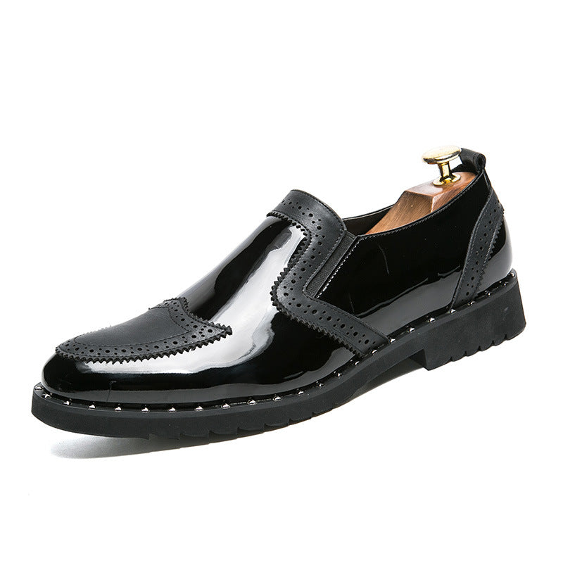 Sarah Express Men's Pointed Toe British Style Loafers Black