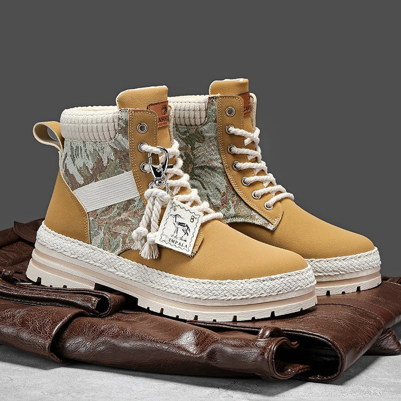 Sarah Express Men's British Style High-Top Casual Boots