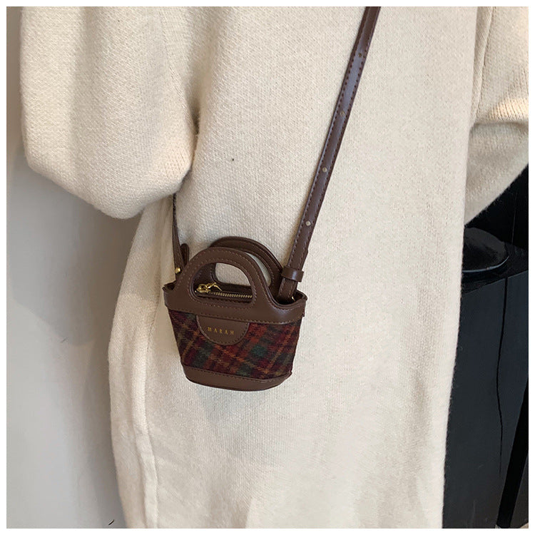 Sarah Express Patchwork Plaid Mini Tote Crossbody Bag