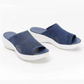 Sarah Express Woven Mesh Platform Sandals Open Toe Blue
