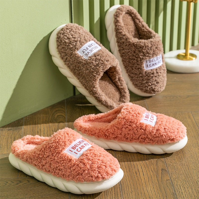 Sarah Express Unisex Warm Plush Faux Fur Slippers