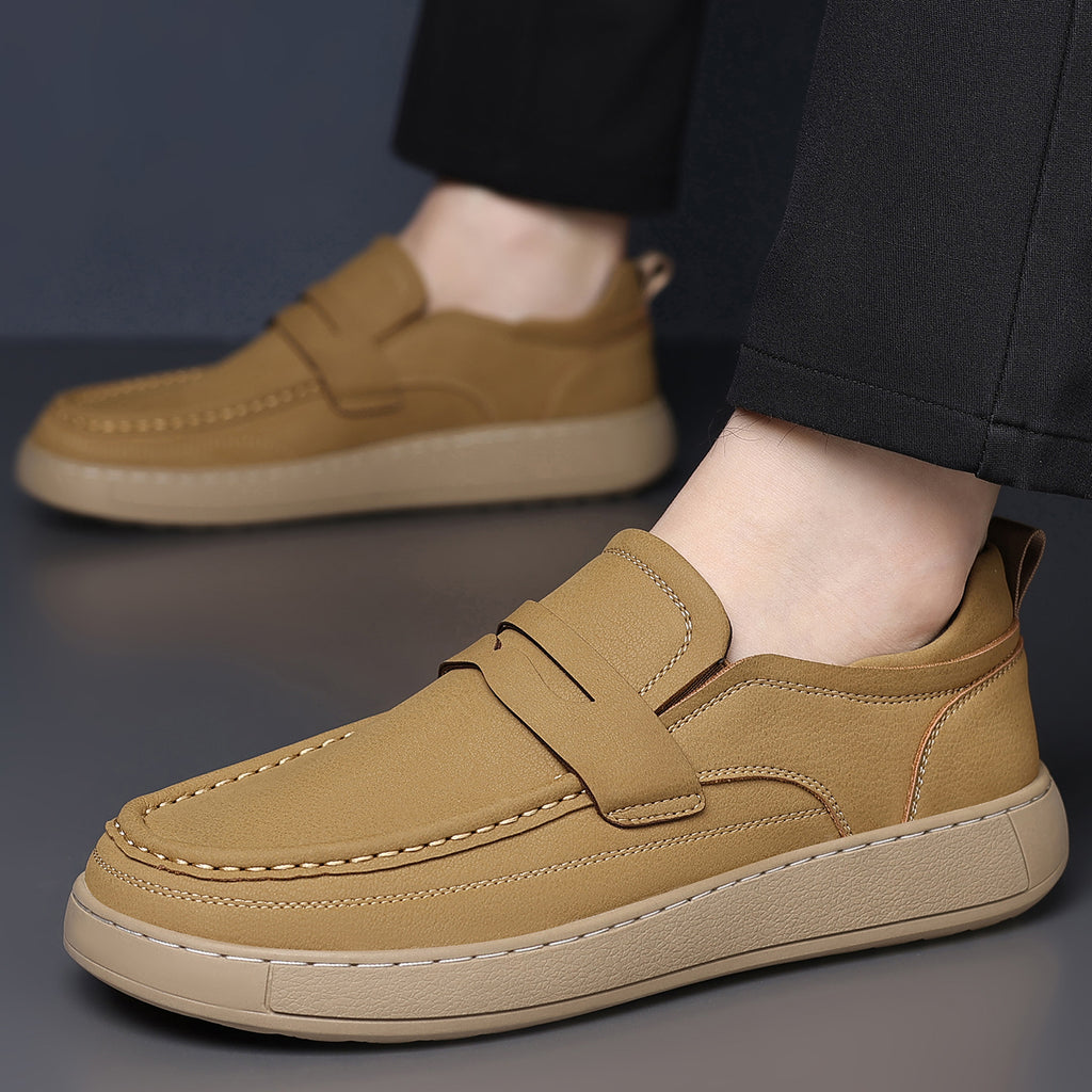 Sarah Express Men's Casual Slip-On Leather Loafers