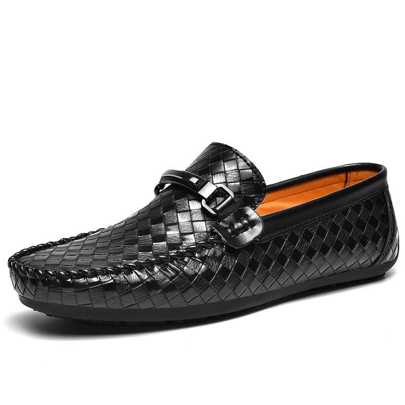 Sarah Express Men's Woven Texture Casual Loafers