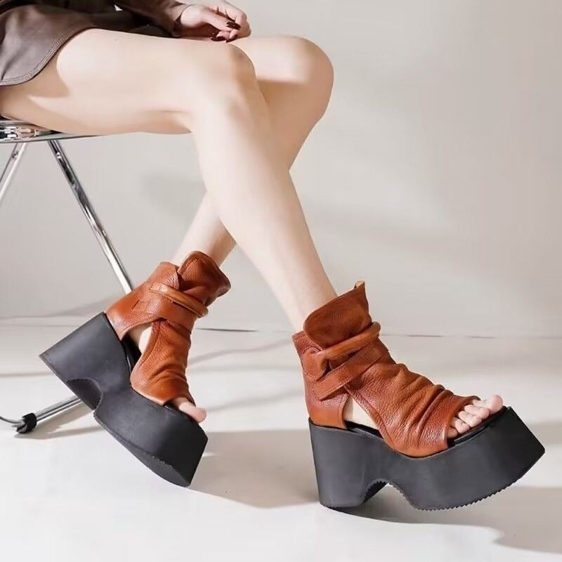 Sarah Express Women's Retro Platform Open Toe Sandals
