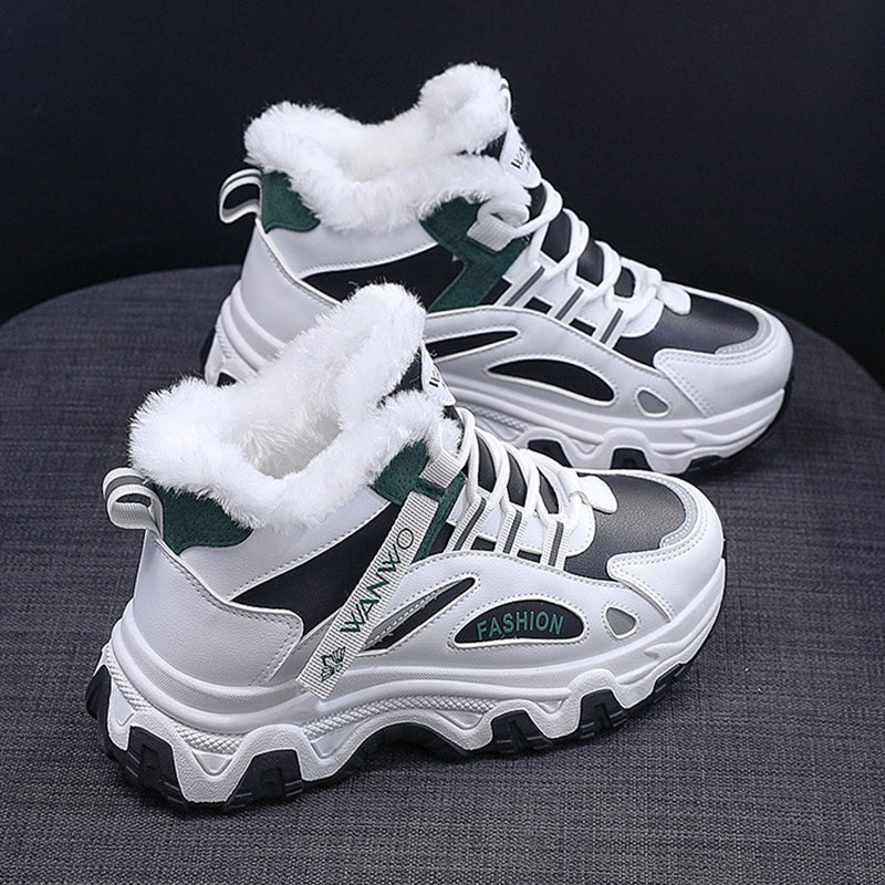 Sarah Express Women's Plush Lace-Up High-Top Sneakers