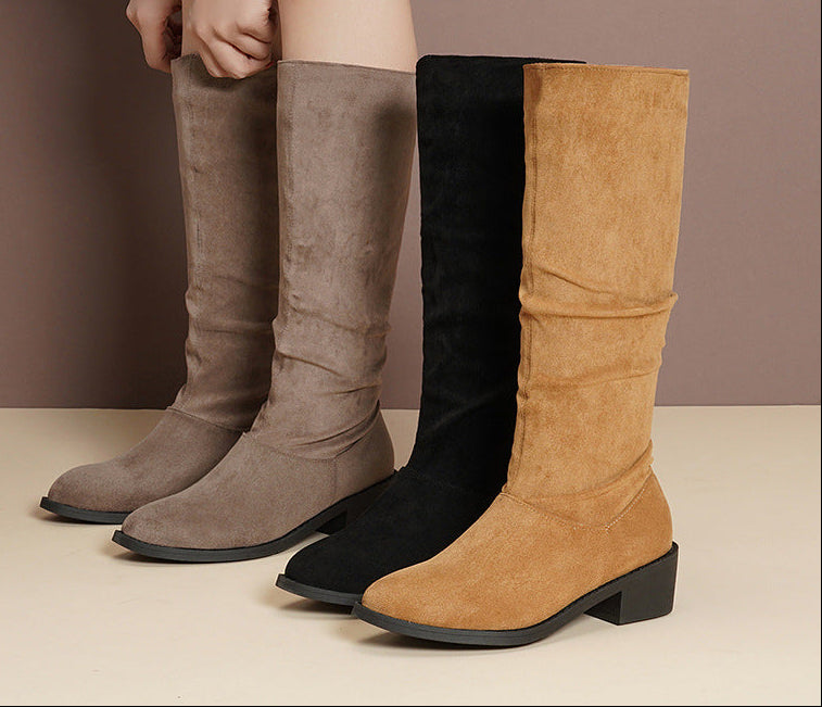 Sarah Express Pointed Toe Chunky Heel Boots
