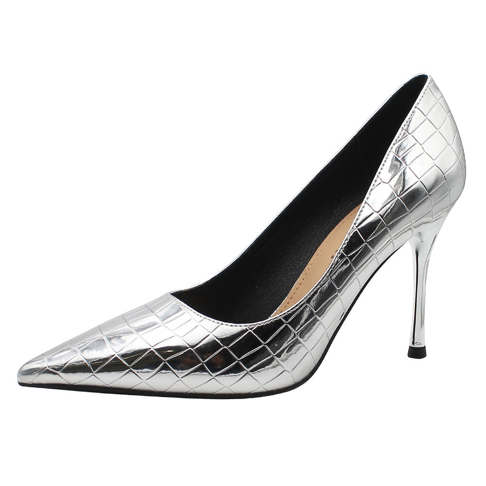 Sarah Express Patent Leather Pointed Toe Stiletto Heels
