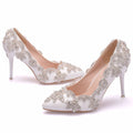 Sarah Express Rhinestone Embellished Open-Toe Stiletto Heels White Diamond