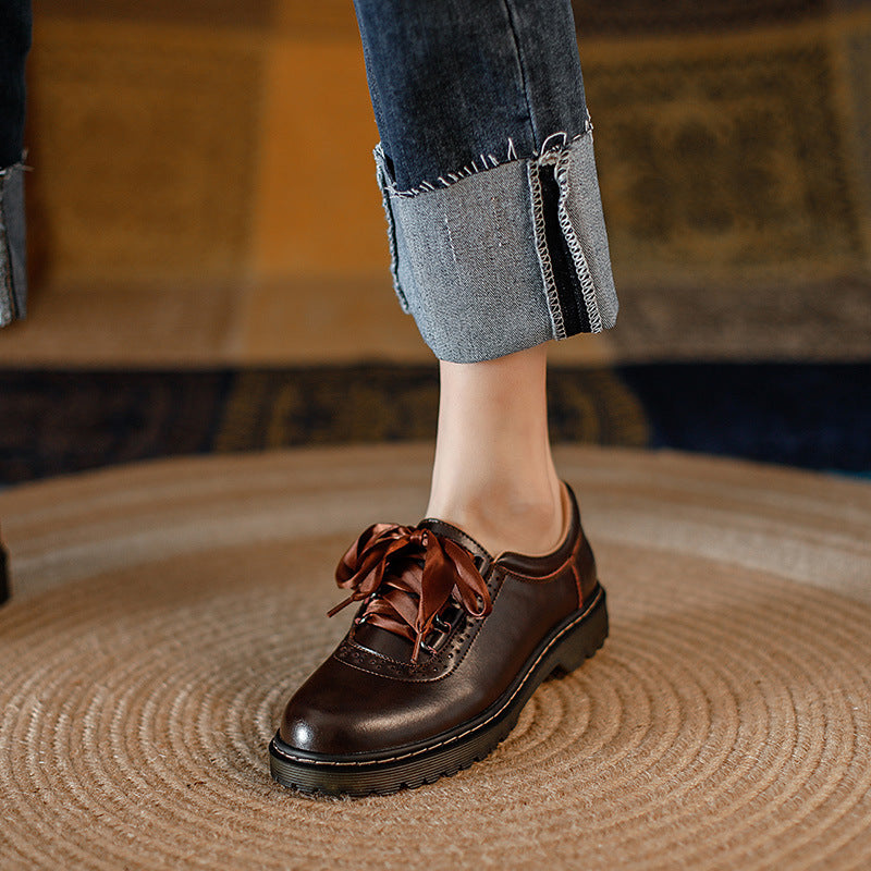 Sarah Express Retro Lace-Up Chunky Heel Pumps