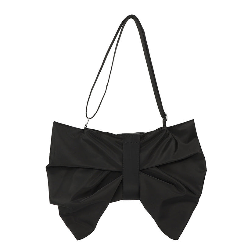 Sarah Express Korean Style Chic Bow Canvas Tote Black