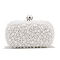 Sarah Express Pearl Embellished Small Square Dinner Bag White