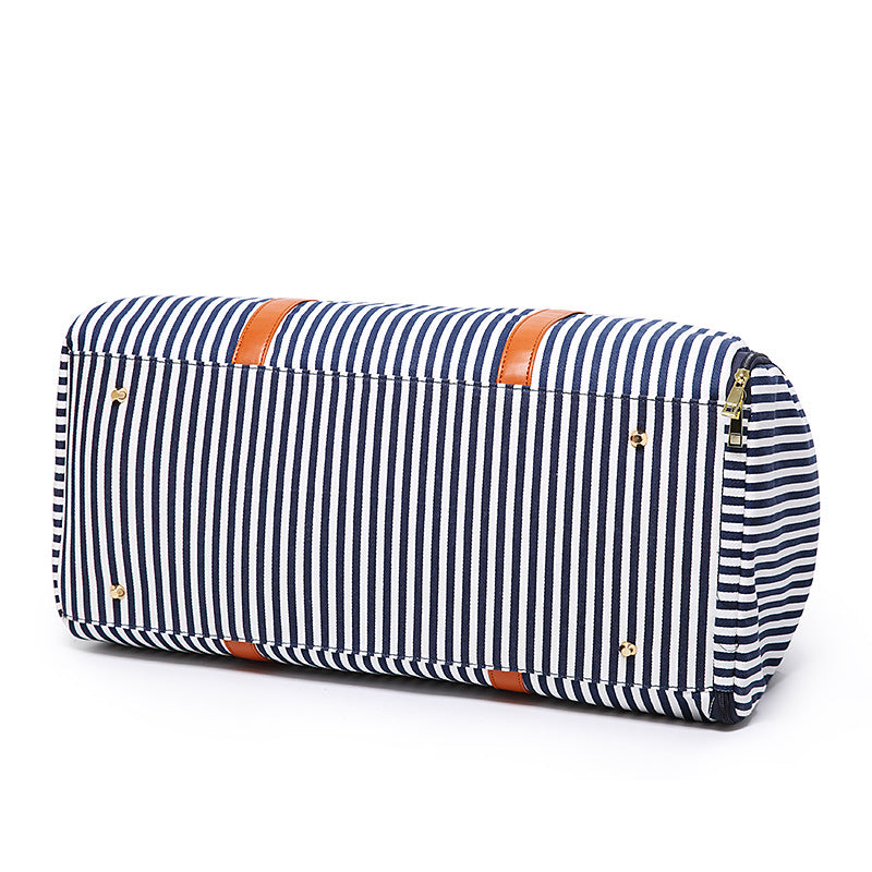 Sarah Express Striped Canvas Travel Duffel Bag