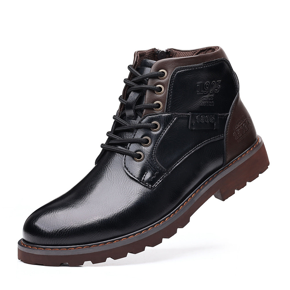 Sarah Express Men's Mid-Calf Daily Motorcycle Boots Black