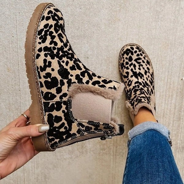 Sarah Express Women's Suede Winter Ankle Boots
