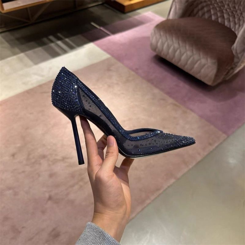 Sarah Express Mesh Rhinestone Pointed-toe Stiletto Heels