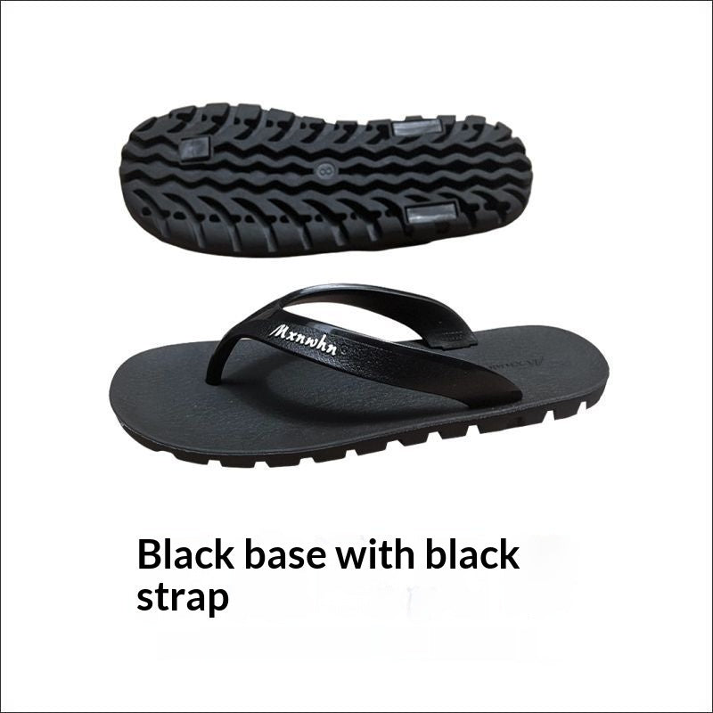 Sarah Express Men's Casual Vulcanized Rubber Flip-Flops Black