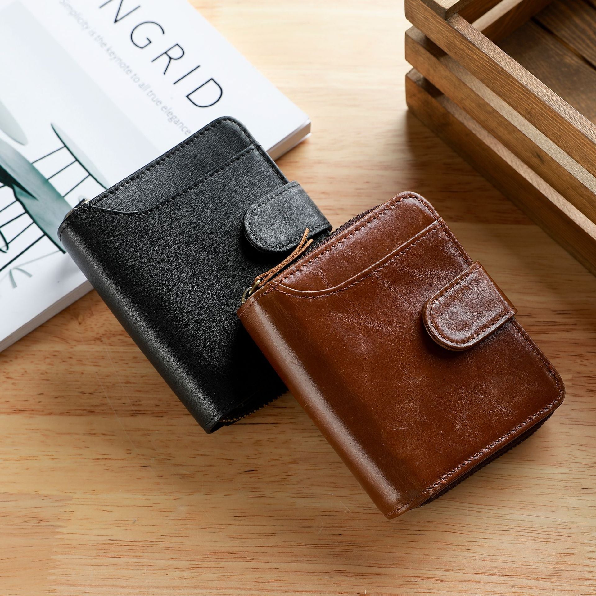 Sarah Express Men's First Layer Leather Short Wallet